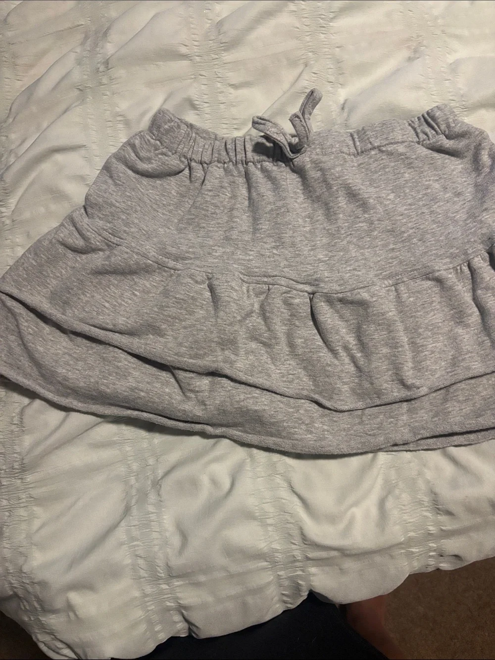 Harper Light Gray Tiered Knit Skirt
